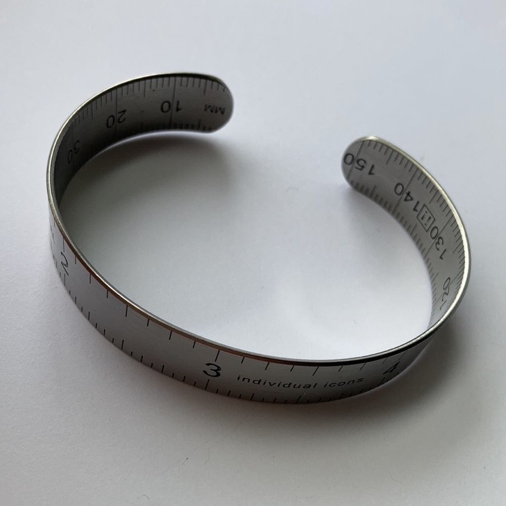 Vintage Stainless Steel Ruler Bangle